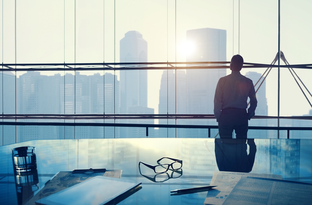 Businessman In A Big Office